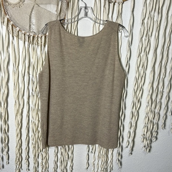 Eileen Fisher Tan Textured Wool Tank Size XL - Picture 6 of 10